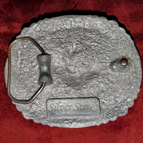 Pewter bull rider buckle, silver strike by 3D - Picture 3 of 4